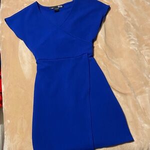 Rebel Sugar Royal Blue Faux Wrap Mini Dress Sz S